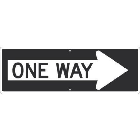 NATIONAL MARKER CO NMC Traffic Sign, One Way Arrow Right, 12in X 36in, White TM509J
